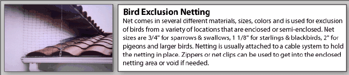 Pigeon bird control netting