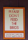 DO NOT FEED THE BIRDS Signs don't really help